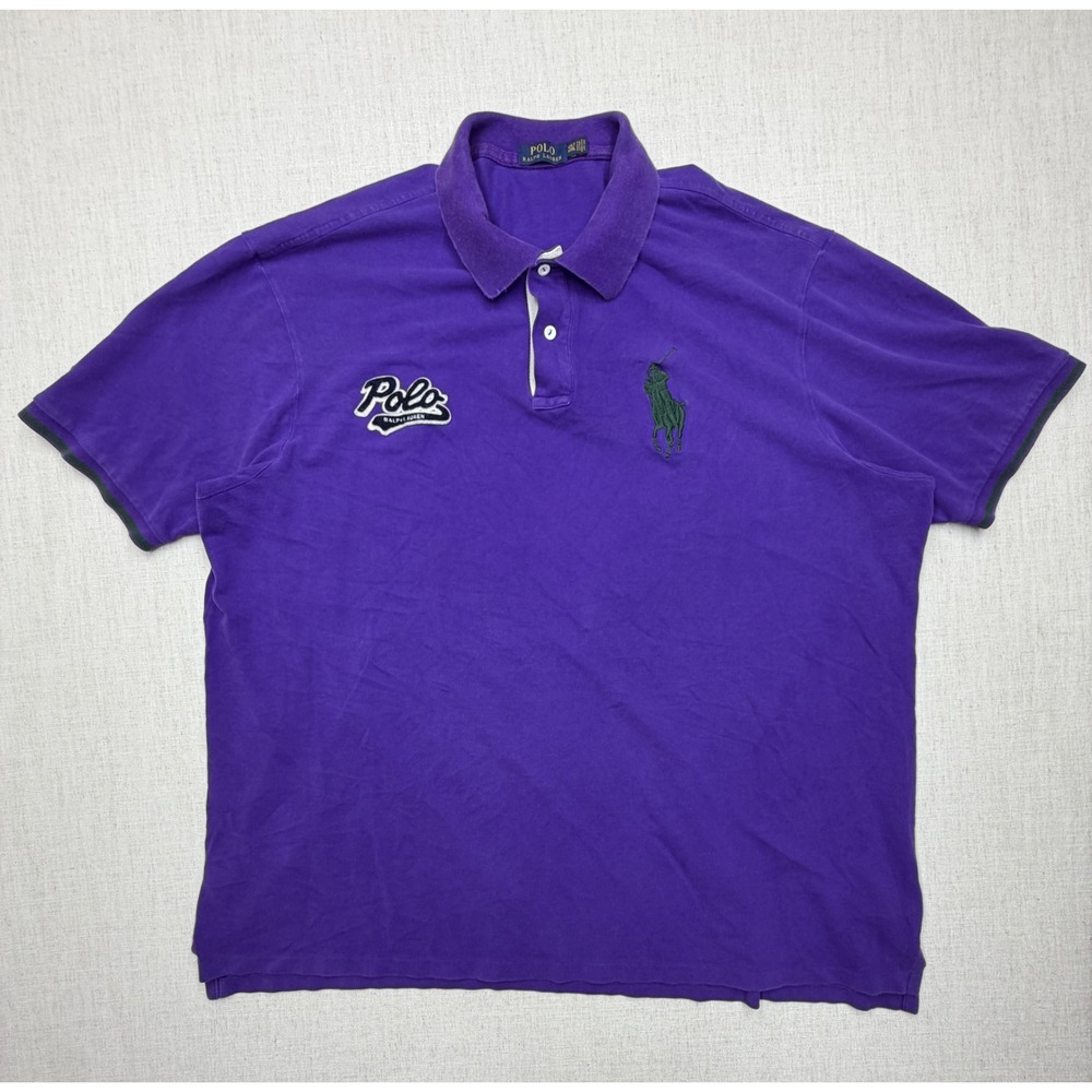Polo Ralph Lauren Mens Big Pony Logo Polo Shirt Purple 4XLT Big & Tall